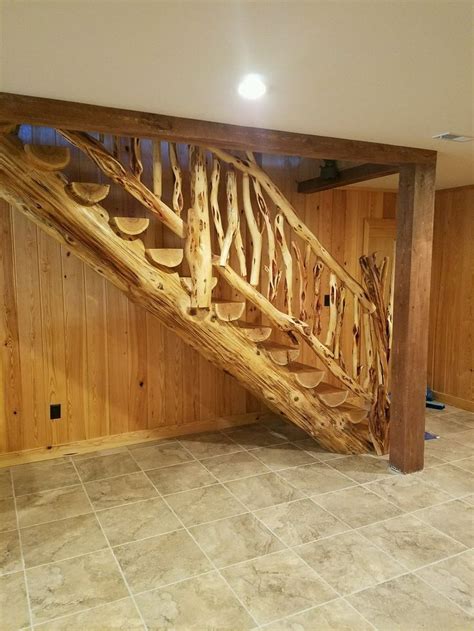 log stair railing ideas