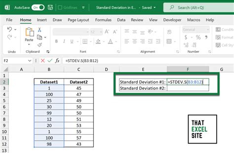 Log Standard Deviation Excel
