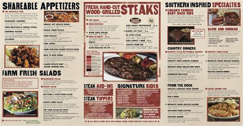 Logans Steakhouse Printable Menu
