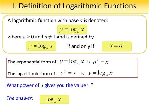 Logarithmic Function Definition Quizlet