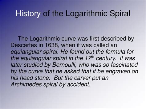 Logarithmic History