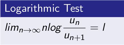Logarithmic Test Statement