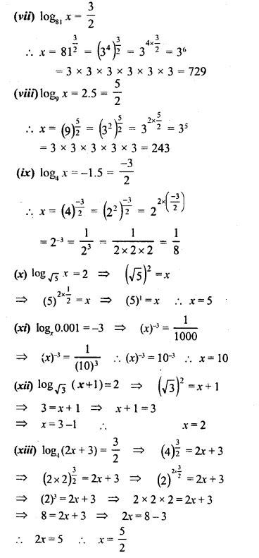 Logarithms Questions Class 9