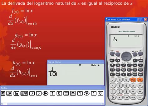 derivada de la función logaritmo natural con Casio 570ES/991ES/82ES