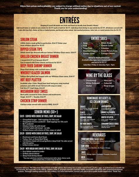 Online Menu of Twillys Sports Bar & Grill Restaurant, Bruce Crossing