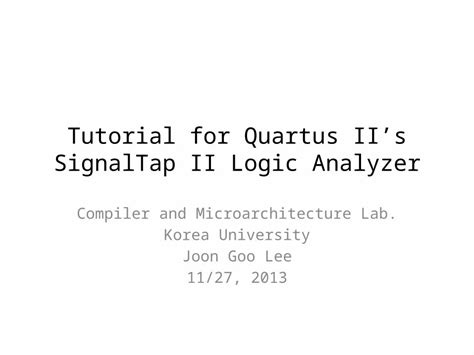 Logic Analyzer Quartus