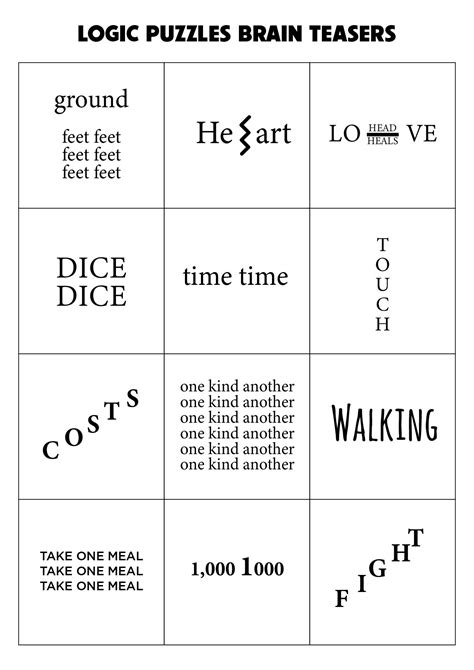 Logic Brain Teasers With Answers Printable