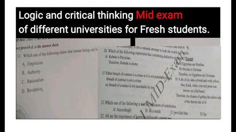 Logic Chapter 2 Mid Exam