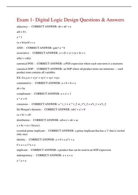 Logic Design Questions