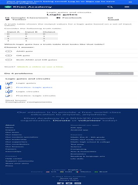 Logic Gates Khan Academy