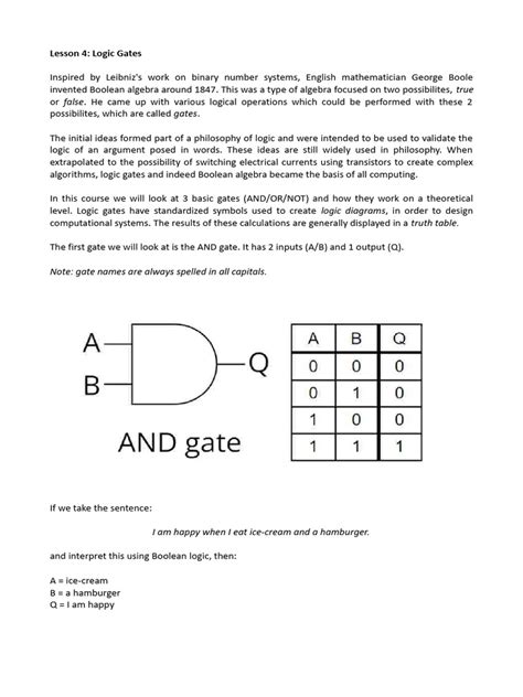 Logic Gates Lesson