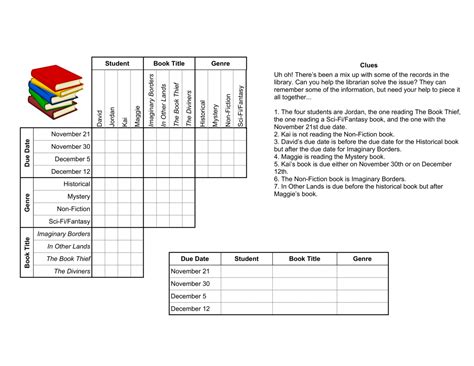 logic grid puzzle book pdf