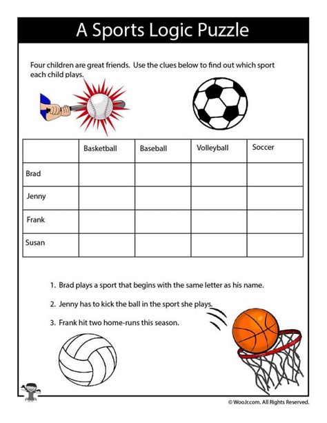 logic problems for kids printable
