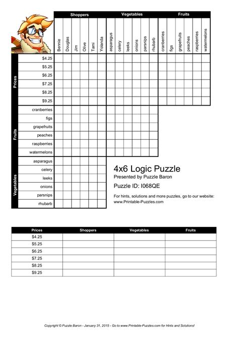 Logic Puzzle Logic Puzzles Printable