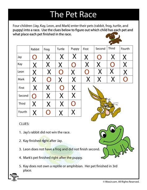 logic puzzles for kids with answers
