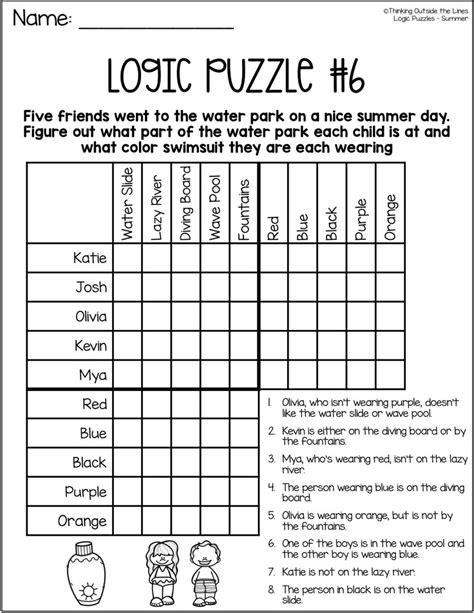 Logic Puzzles To Print