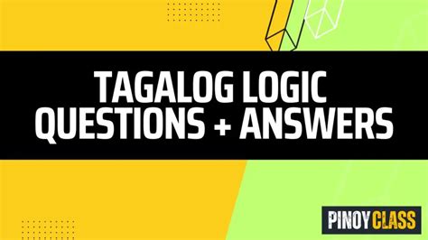 logic questions with answers tagalog brainly