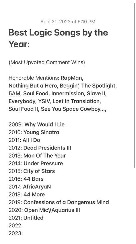 Logic Released Songs