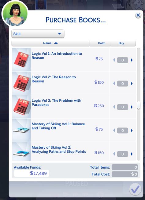 Logic Skill Books Sims 4