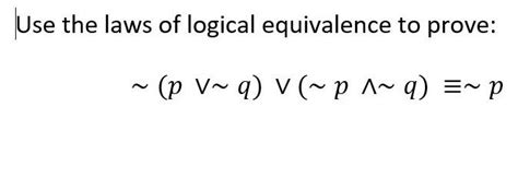 logical equivalence questions and answers
