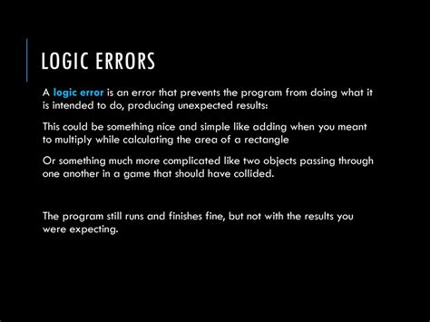 logical error meaning computer science