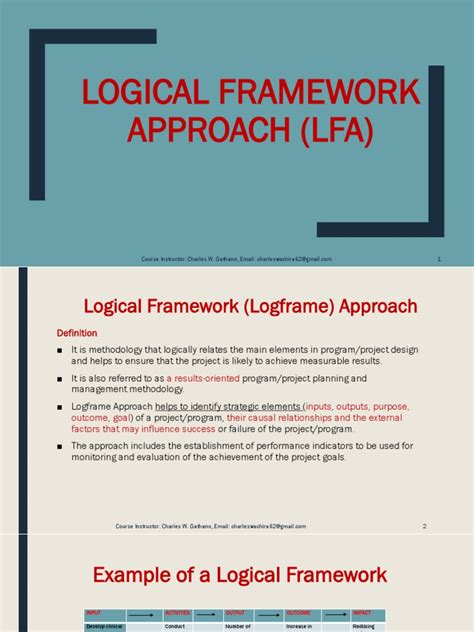 logical framework approach pdf notes