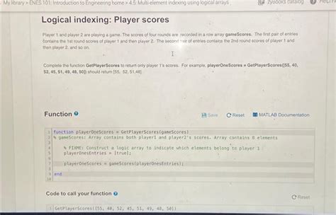 Logical Indexing Player Scores