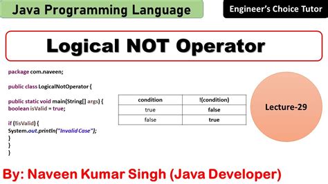 Logical Not Java