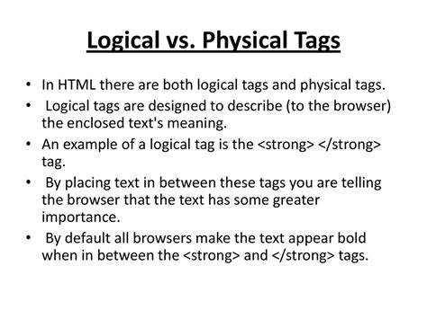 Logical Tags In Html Examples
