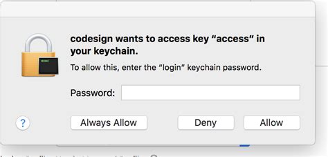 Login Keychain Password Xcode