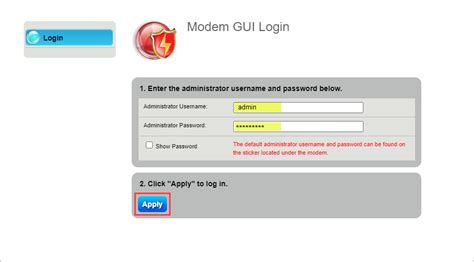 Login Modem Configuration