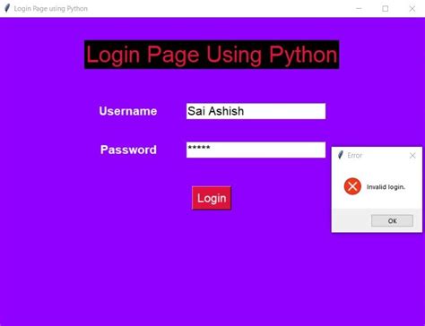 Login Page Code In Python