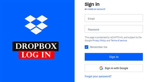 login page for dropbox