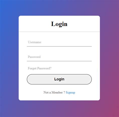 login page template html css codepen