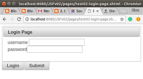 Login Page Xhtml