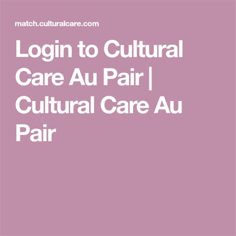 login to cultural care