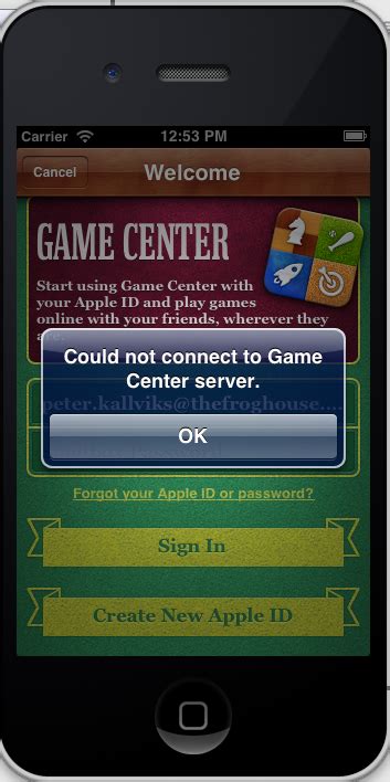 login to game center