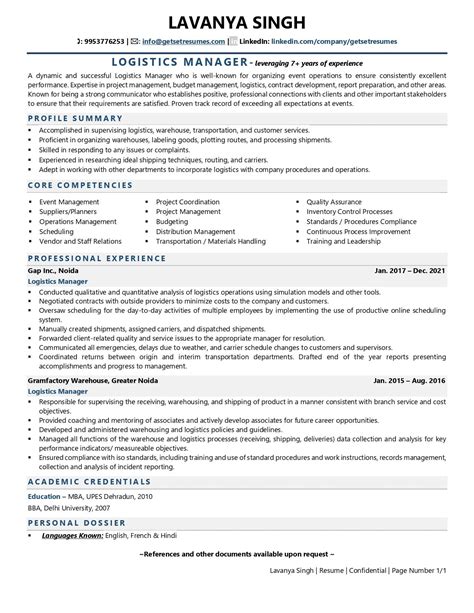 19+ Sample Resume For Logistics Coordinator Free Resume