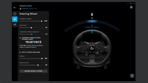 logitech g923 g hub settings