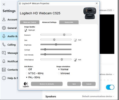 logitech webcam settings macos