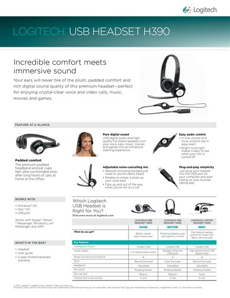 Logitech H390 Headset Estereo USB