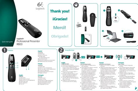 Logitech® Professional Presenter R800 Setup Guide Guide d