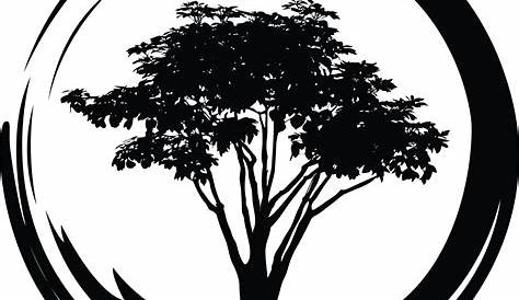 Logo Arbre Noir Et Blanc Rond D'arbre Illustration De Vecteur. Illustration Du
