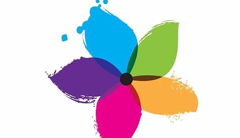Logo Fleur Multicolore Abstrait Blanc Conception De Fond
