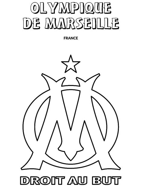 logo foot marseille coloriage