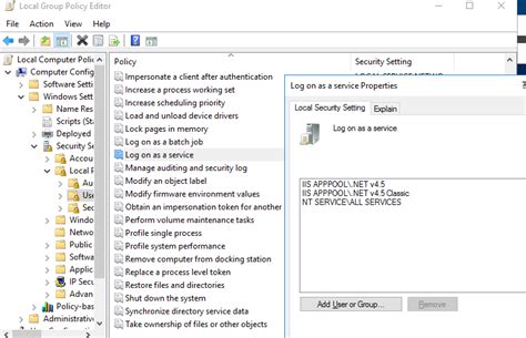 logon as a service group policy