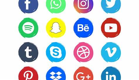 Social Media Icons Set Logo Vector Illustrator, Social Media Clipart