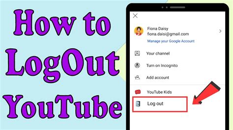 logout youtube di android hp