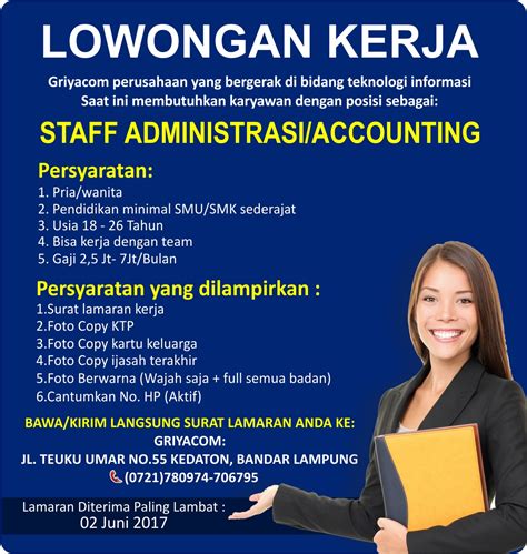 Informasi Lowongan Kerja Di Bandar Lampung Untuk Lulusan Sma