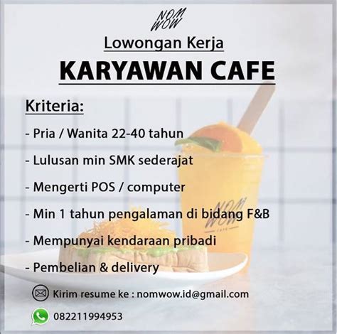 Loker D3 2Madison Cafe Jakarta Juni 2020 Mei 2022